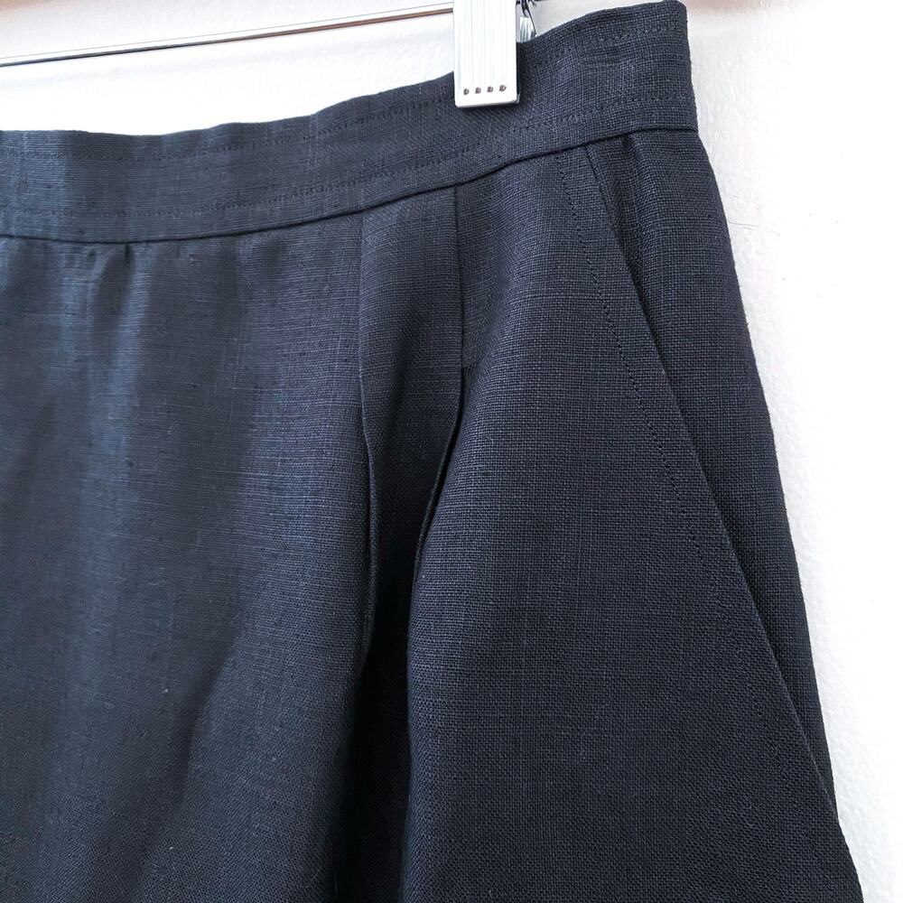 Vintage Gucci Linen Pencil Skirt Women's Size 44 EUR Small 70's Pockets Black - Picture 3 of 5